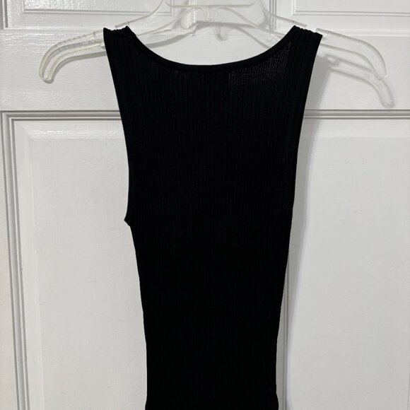 Dissh Billie Midi Dress Black Long Rib Maxi Striped Scoop Neck Knit Tank Small S - Picture 8 of 9